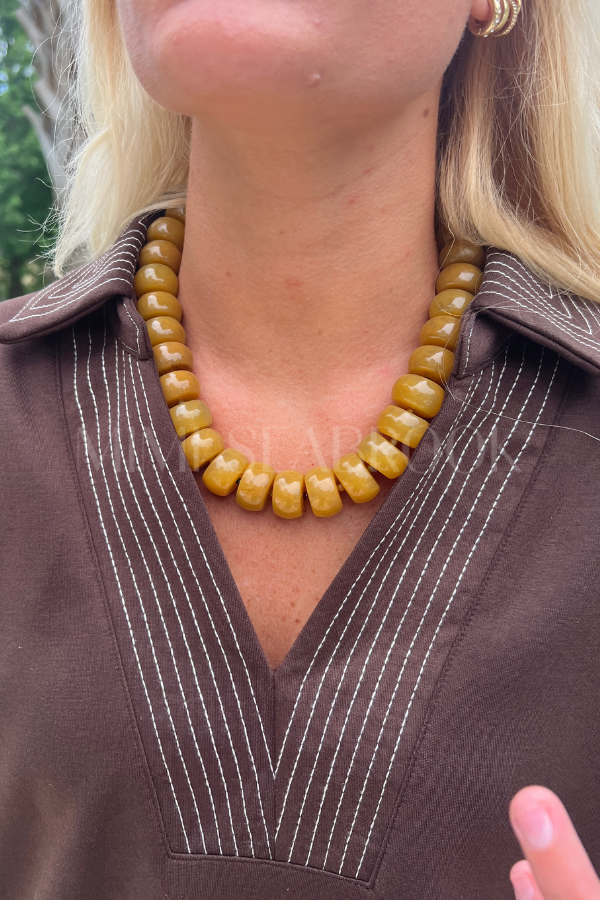 Selma necklace, honey caramel