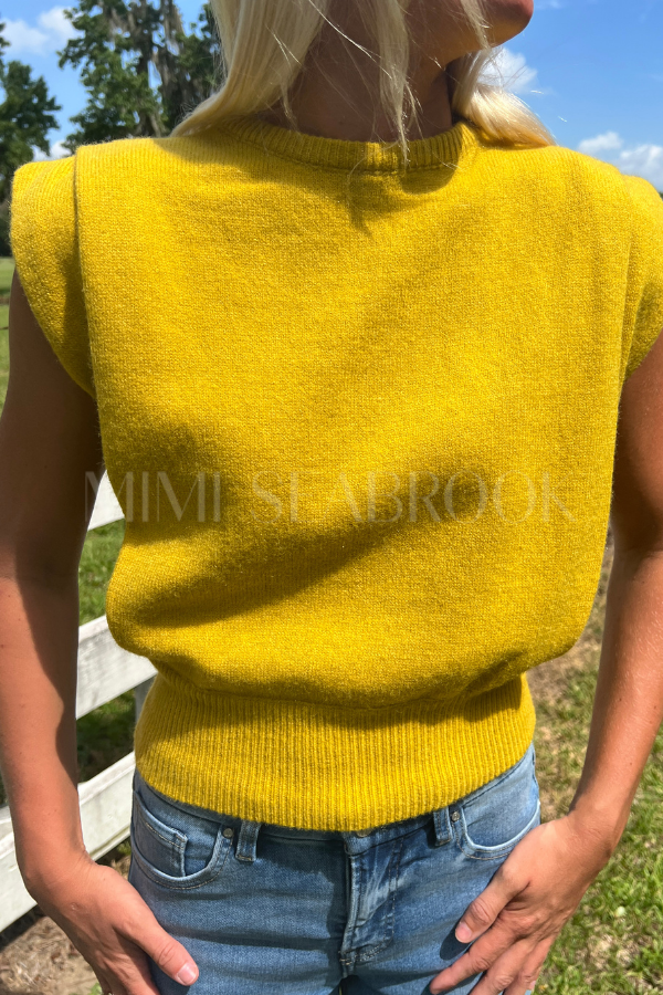 Selmer sweater top, chartreuse