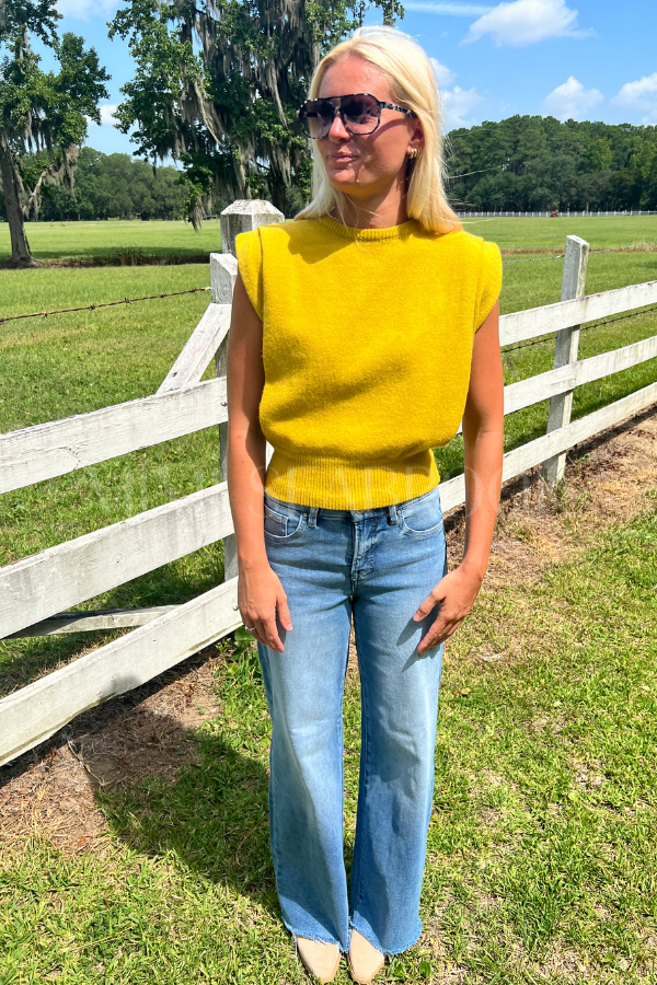 Selmer sweater top, chartreuse