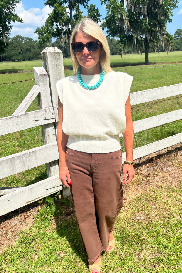 Selmer sweater top, ivory