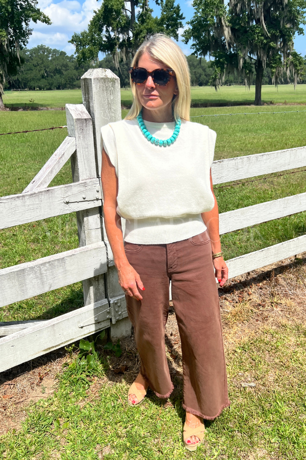 Selmer sweater top, ivory