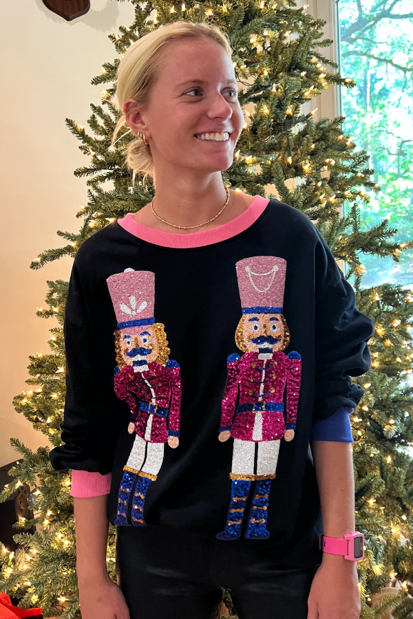 Sequin toy soldier sweatshirt