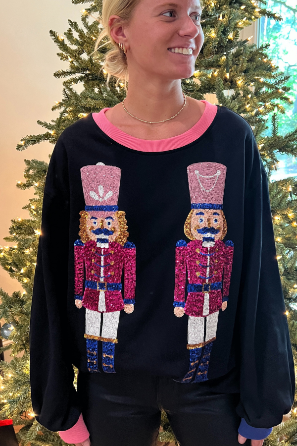 Sequin toy soldier sweatshirt