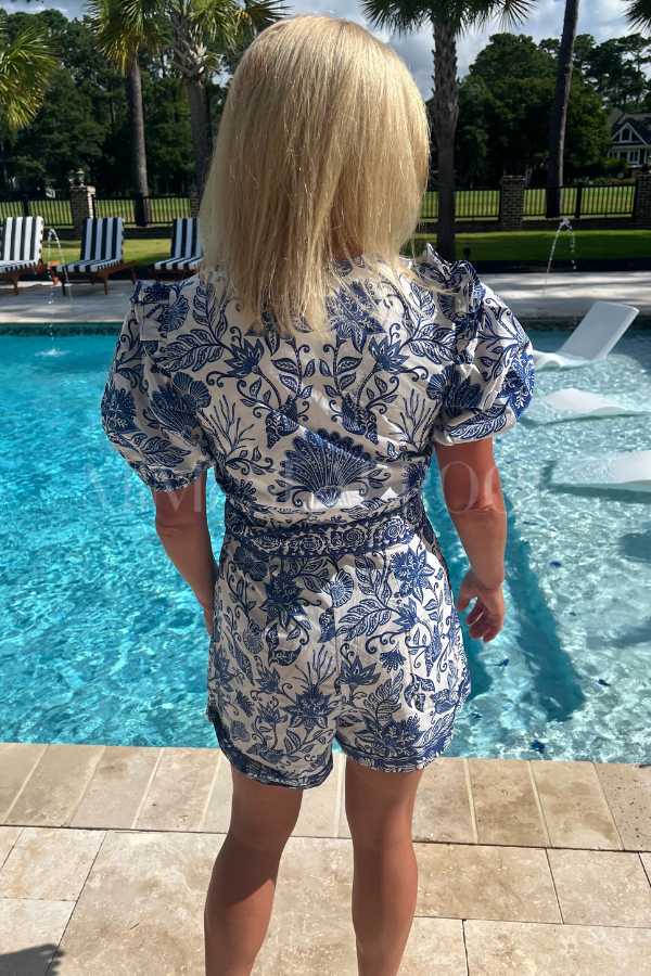 Shell Garden Off-White Romper by Farm Rio