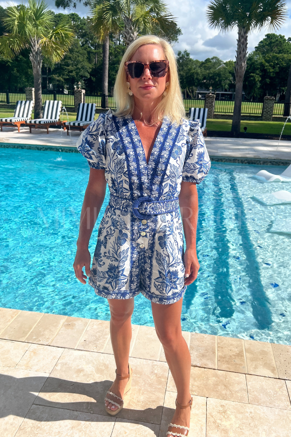 Shell Garden Off-White Romper by Farm Rio