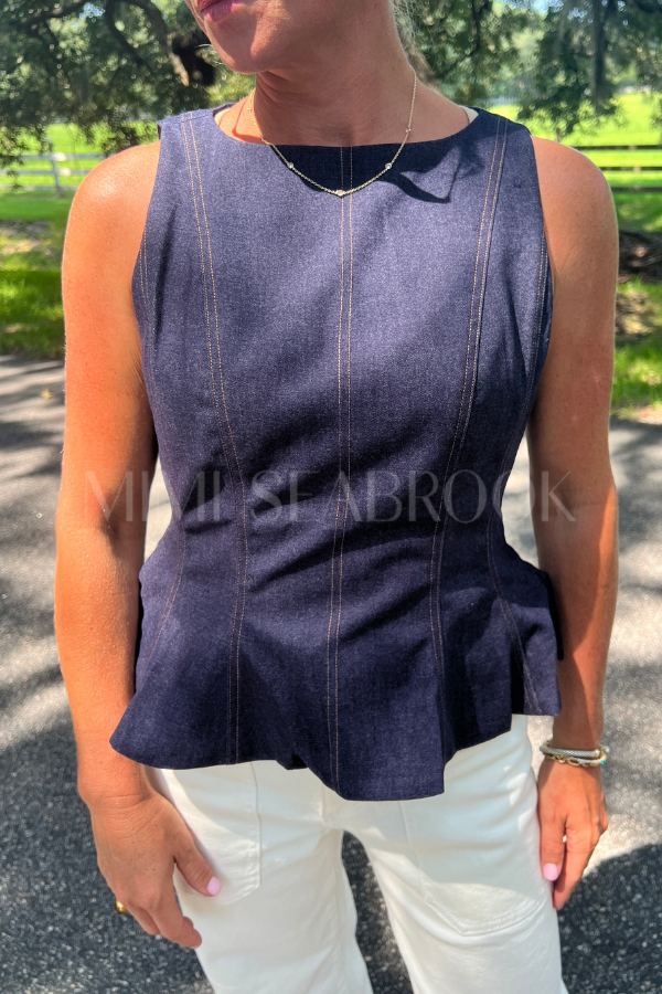 Sheri top, navy