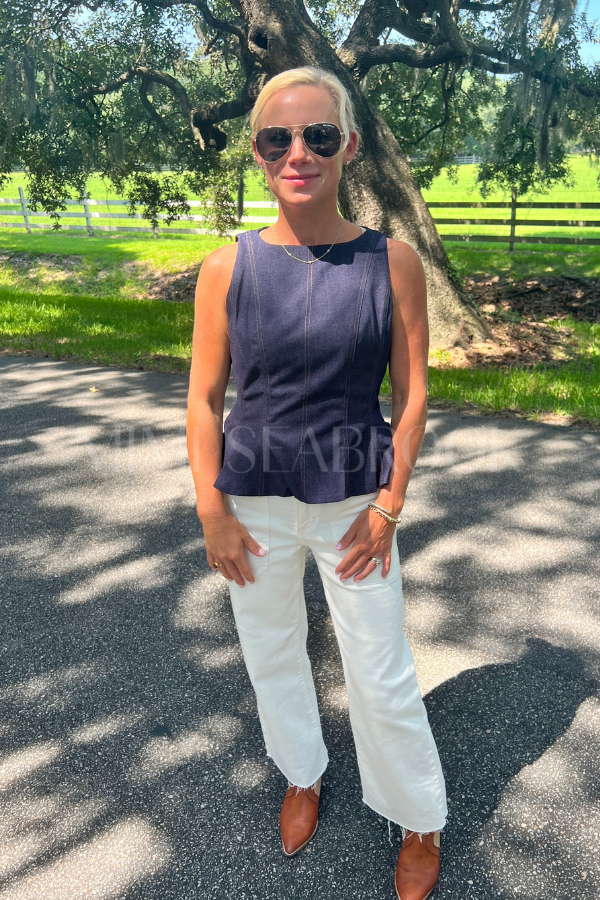 Sheri top, navy