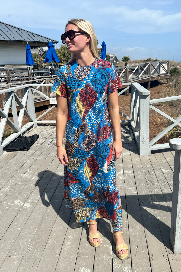 Shift Maxi Dress, Nautilus Blue by Oliphant