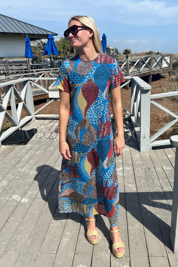Shift Maxi Dress, Nautilus Blue by Oliphant