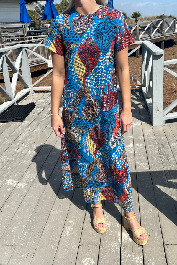 Shift Maxi Dress, Nautilus Blue by Oliphant