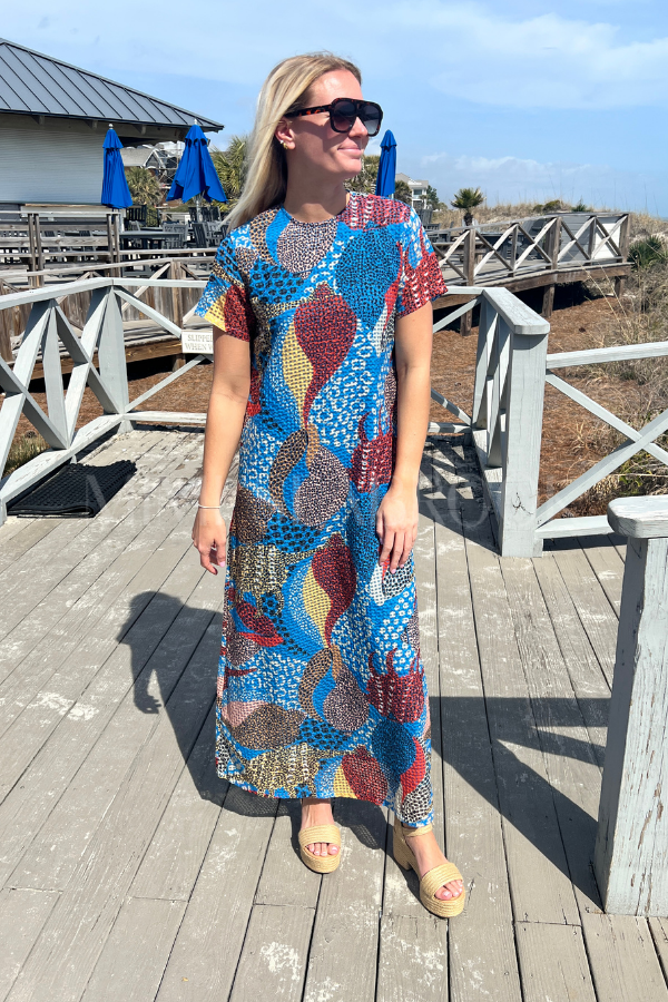Shift Maxi Dress, Nautilus Blue by Oliphant