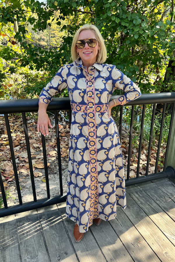 Shirt Maxi Dress, Agra Navy by Oliphant