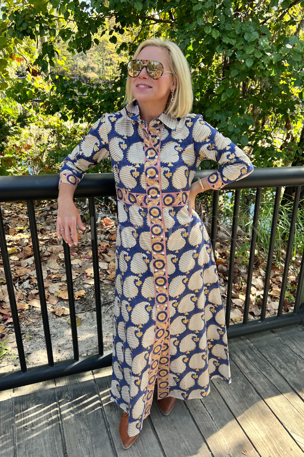 Shirt Maxi Dress, Agra Navy by Oliphant