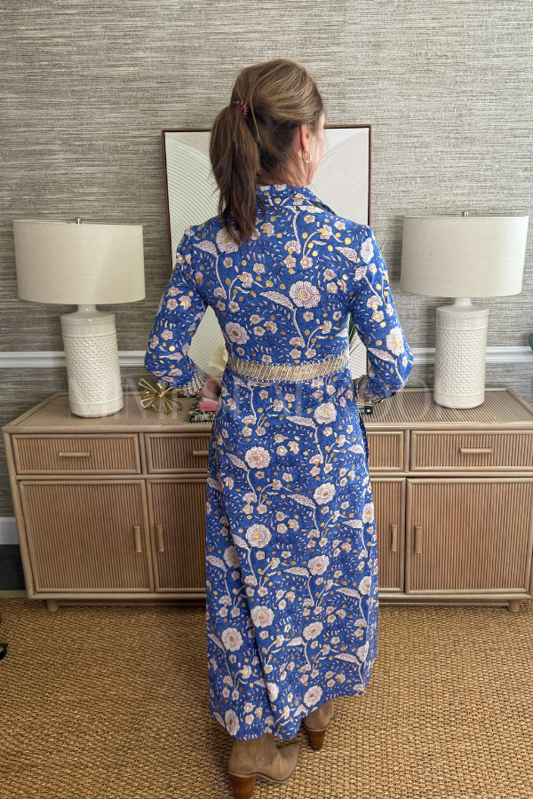 Shirt Maxi Dress, Carolina Blue by Oliphant