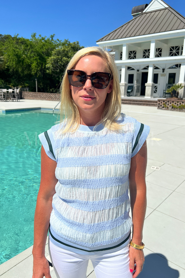 Shiver top, blue