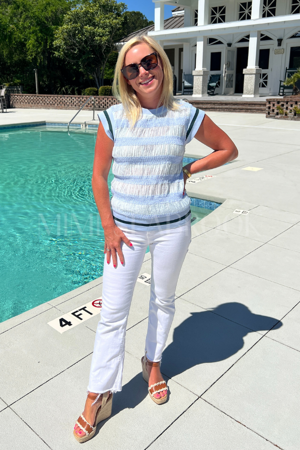 Shiver top, blue