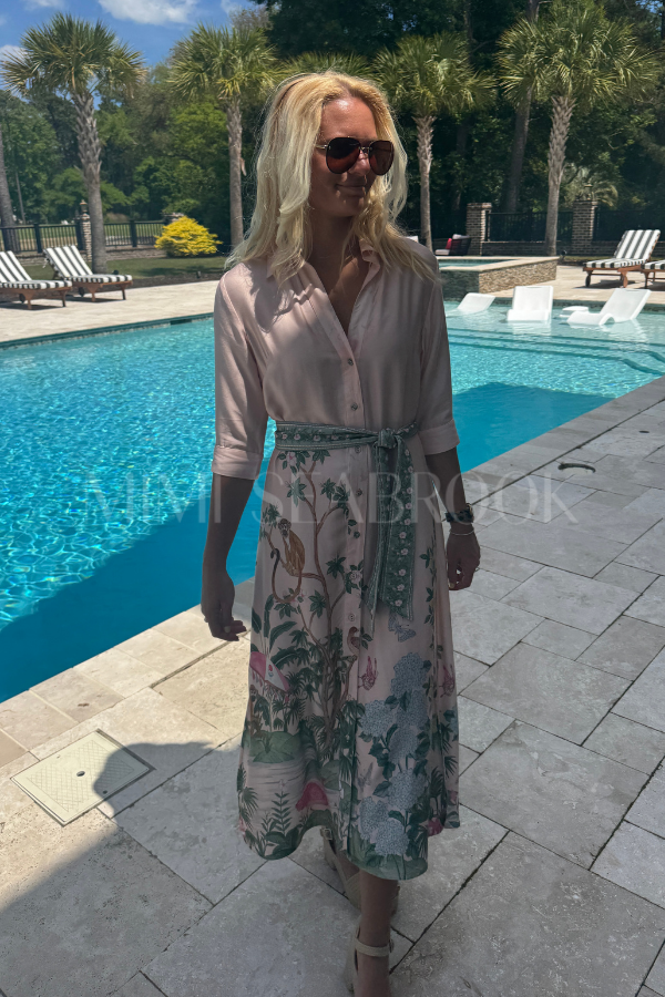 Simona dress, pink print