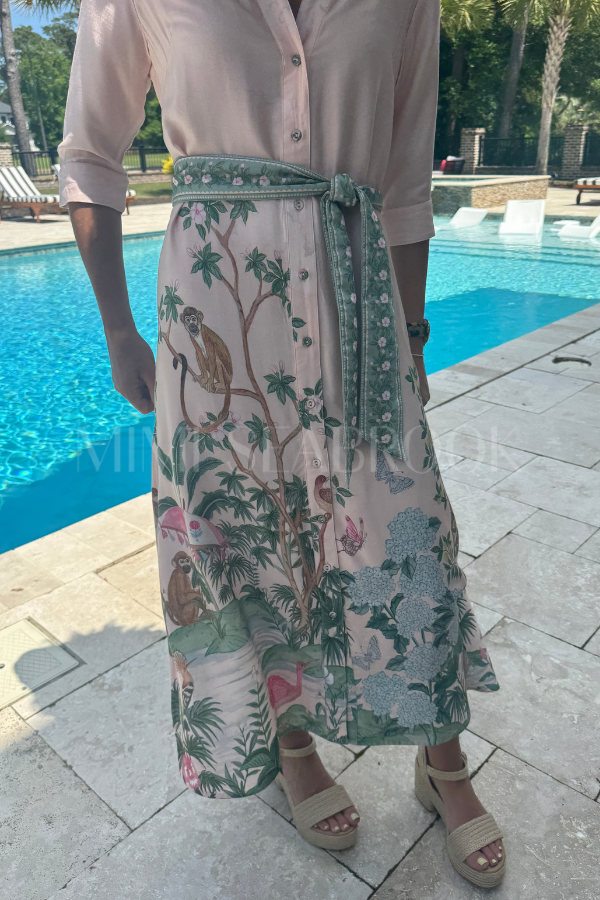 Simona dress, pink print