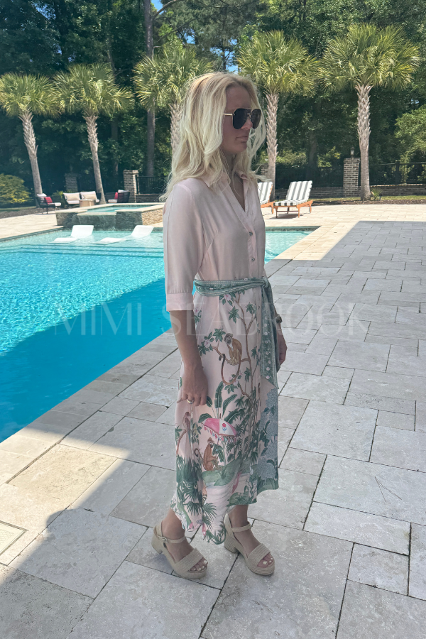 Simona dress, pink print