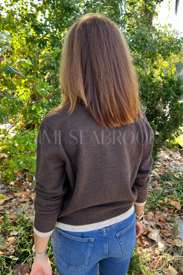 Skylark cardigan sweater, chocolate