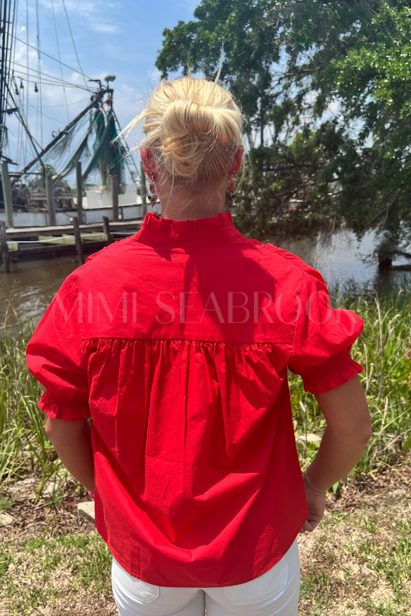 Sonnet top, red