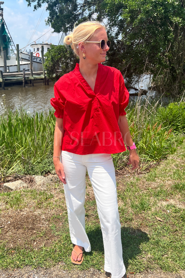 Sonnet top, red