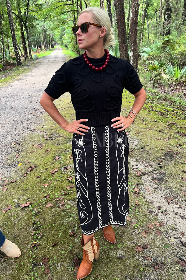 Sorina Midi Skirt, Black by Cleobella