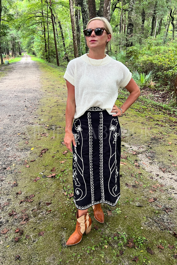 Sorina Midi Skirt, Black by Cleobella