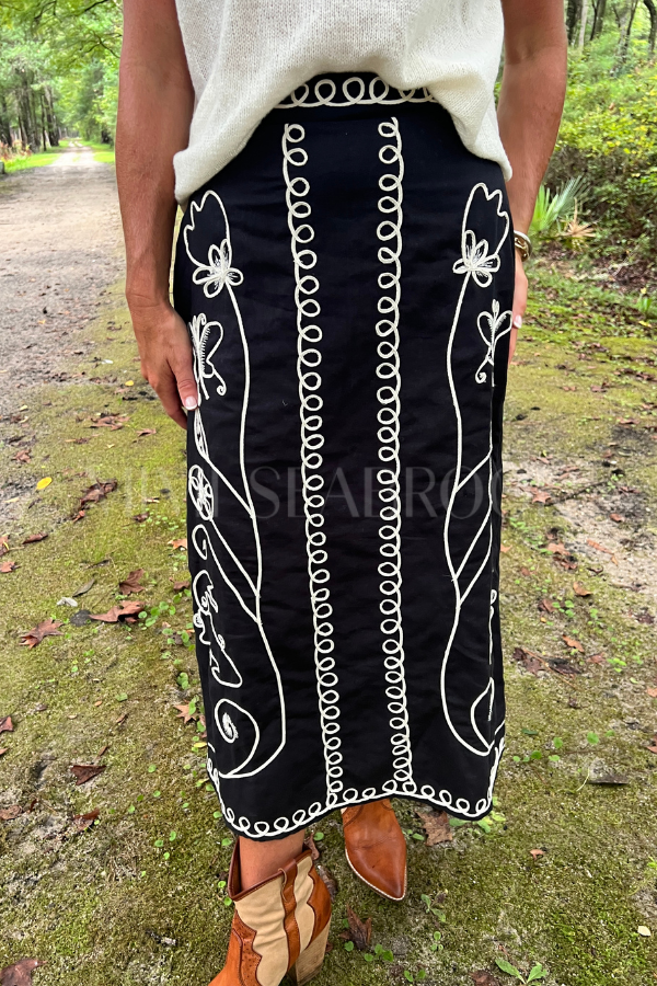 Sorina Midi Skirt, Black by Cleobella