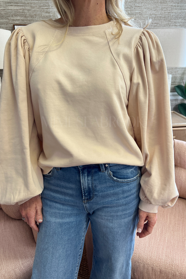 Sparks sweatshirt top, cream