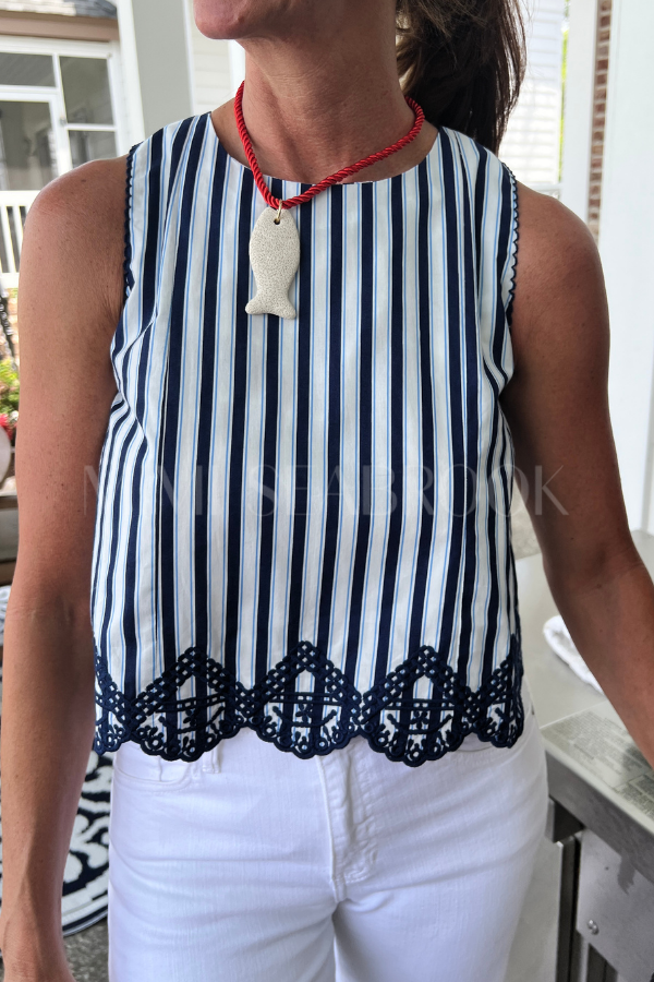 Stetson top, navy white