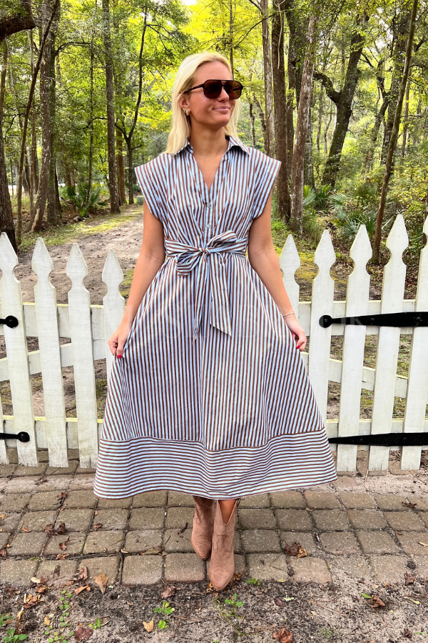 Sylvan dress, blue brown
