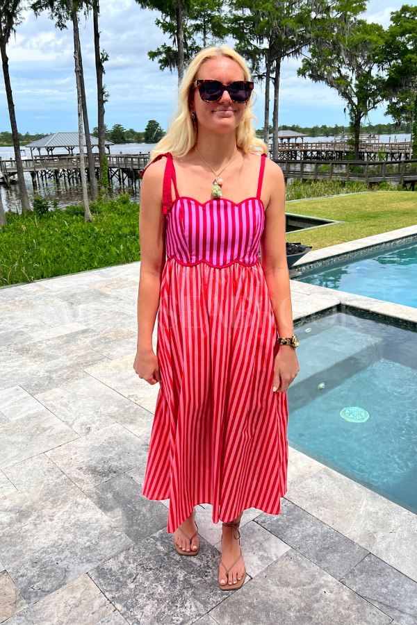 Taylor dress, red pink