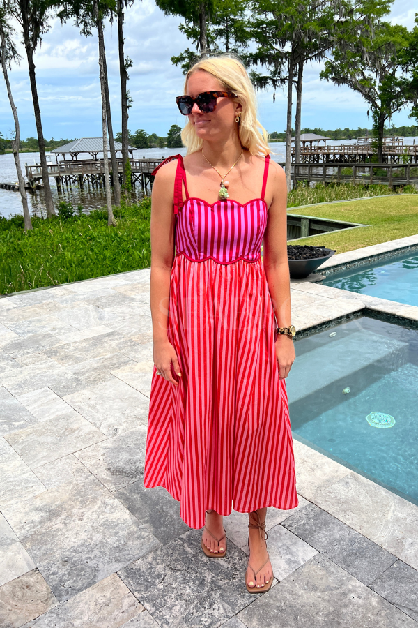 Taylor dress, red pink