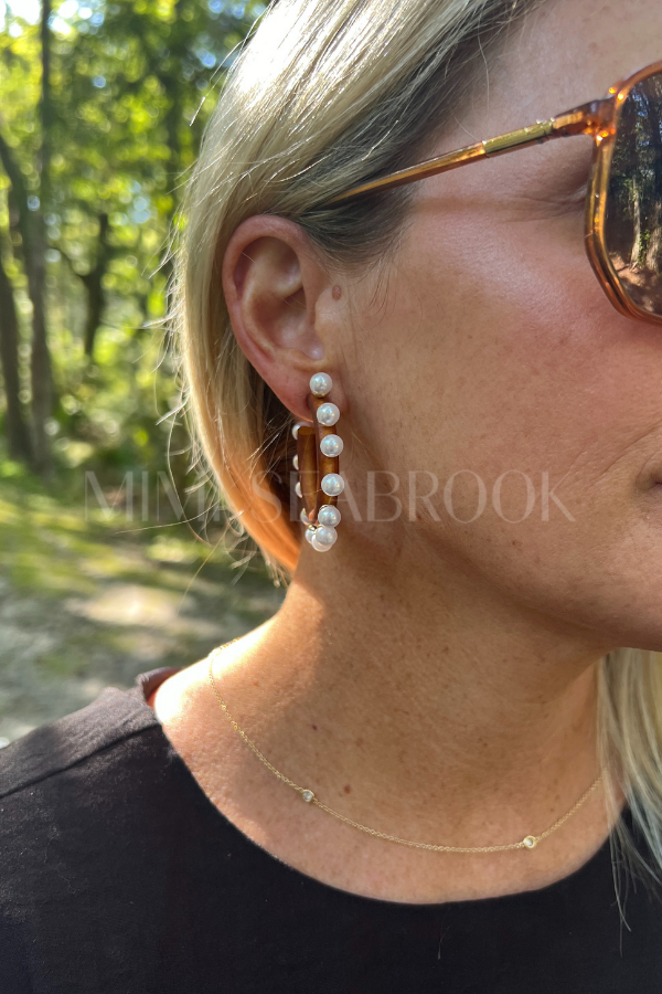 Tessa Hoop Earrings, Brown