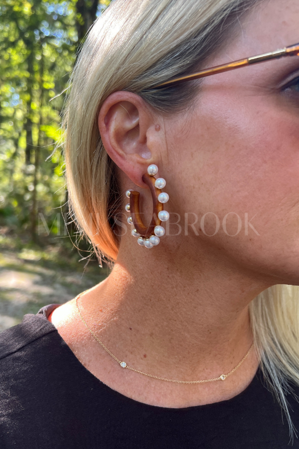 Tessa Hoop Earrings, Brown