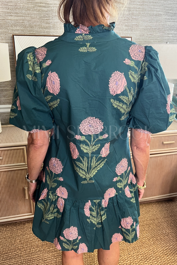 Thalia dress, hunter green