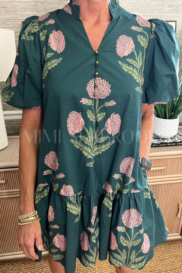 Thalia dress, hunter green