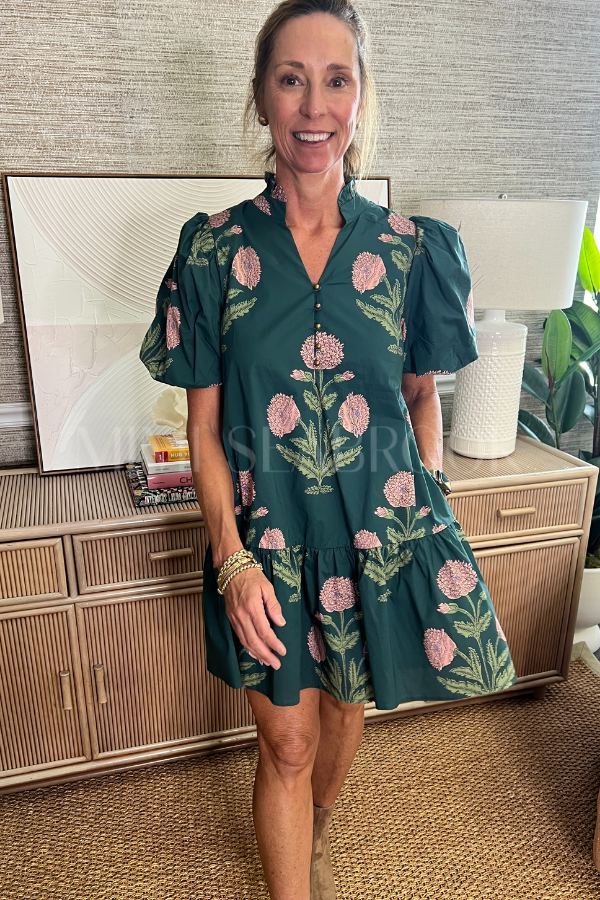 Thalia dress, hunter green