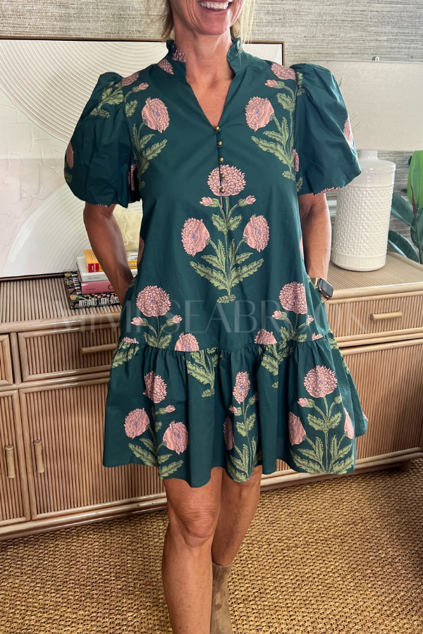 Thalia dress, hunter green