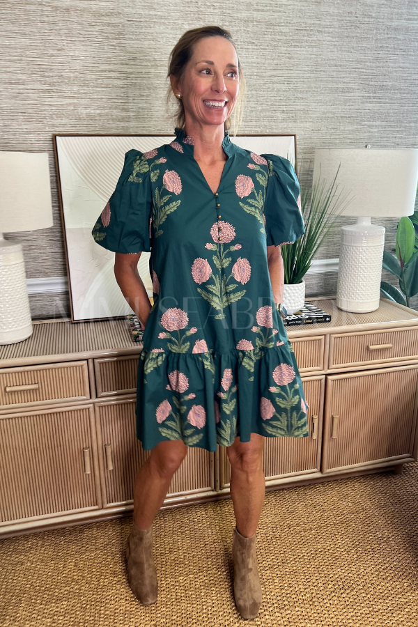 Thalia dress, hunter green