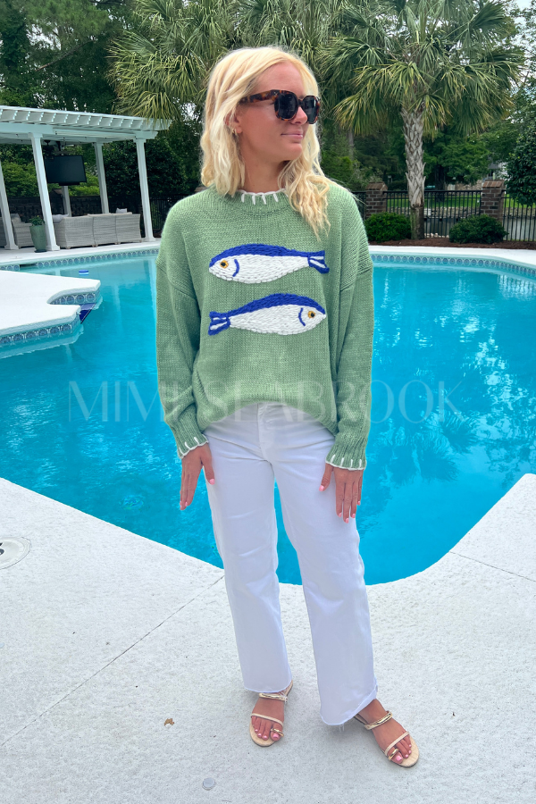 Thisbe sweater, basil fish