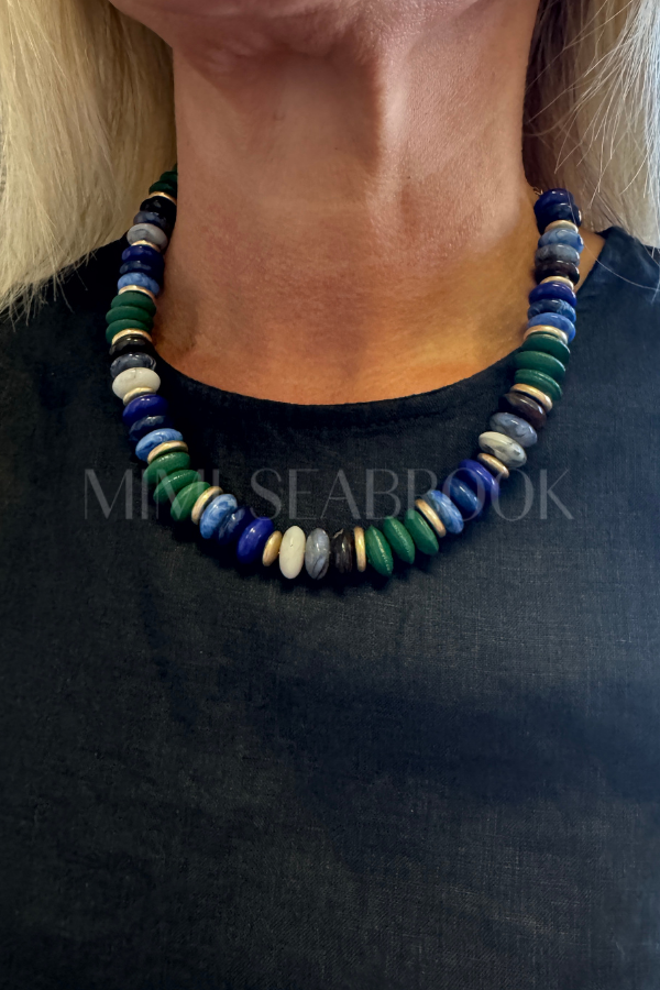 Tidal necklace, blue