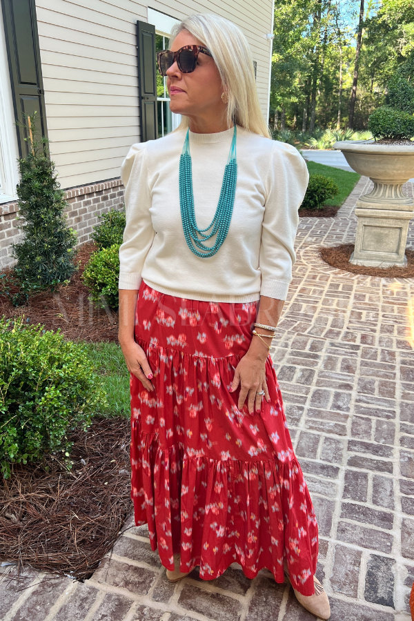 Tiered Maxi Skirt, Rust by Oliphant