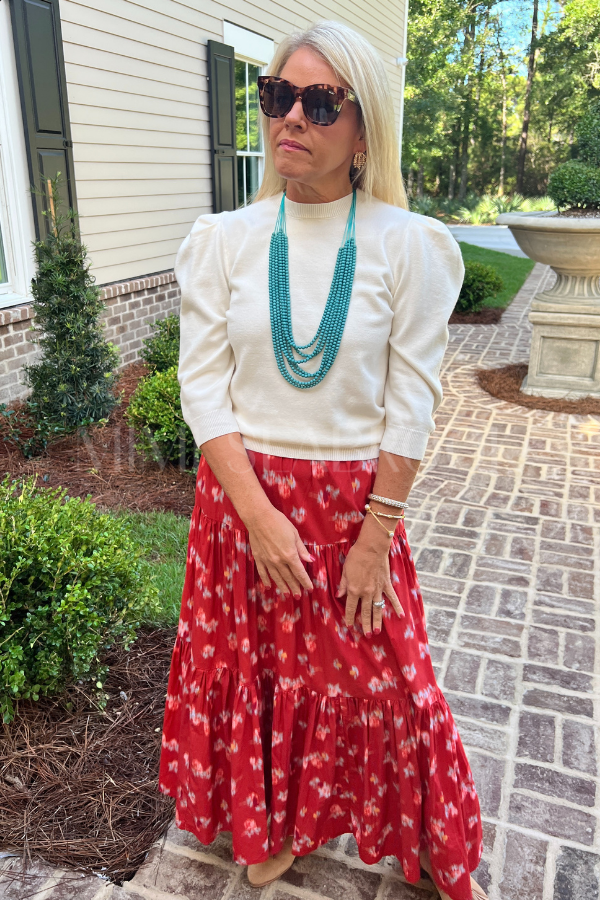 Tiered Maxi Skirt, Rust by Oliphant