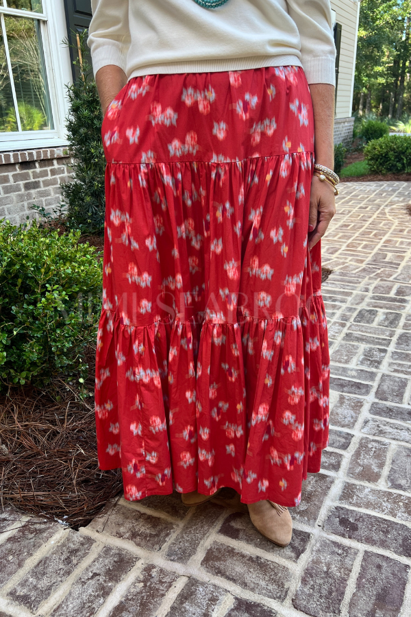 Tiered Maxi Skirt, Rust by Oliphant