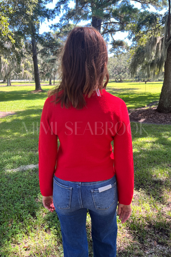 Tinsley cardigan sweater, red