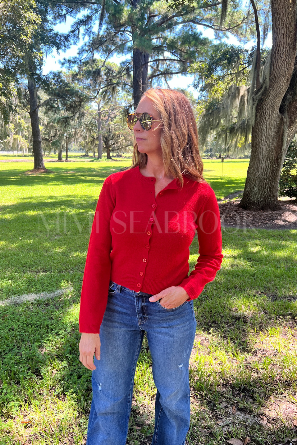 Tinsley cardigan sweater, red