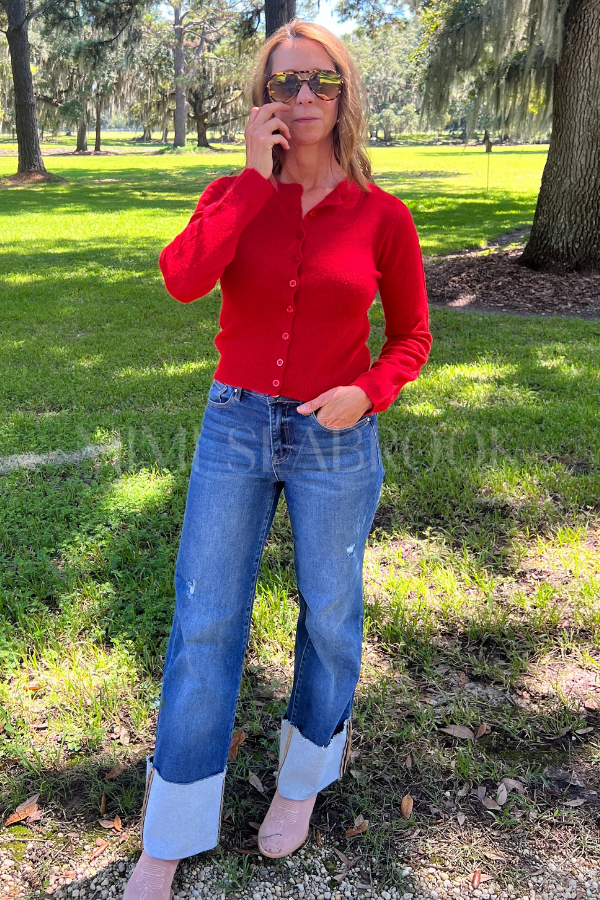 Tinsley cardigan sweater, red