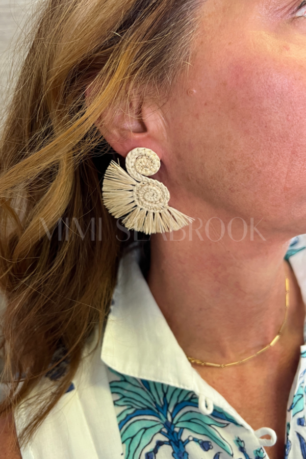 Tokio Earrings, cream